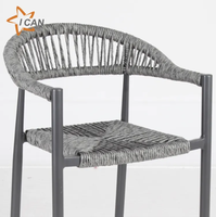 Restaurant extérieur nordique à manger tabourets de Bar en corde meubles de Bar tabouret haut en rotin chaises