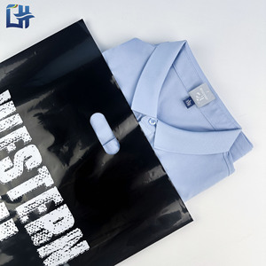 Customized Clothing Tote Bag Large Size Four-Finger Flat <b>Pocket</b> <b>Plastic</b> Shopping Bag For Retail Stores Logo Printing - Product Image 1