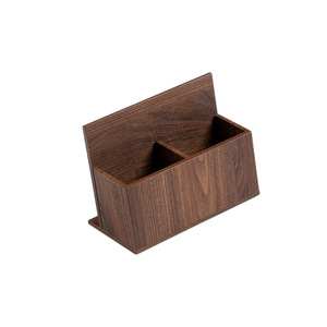 Walnut Wood Remote <b>Control</b> Storage Box With Partitions For Living Room Coffee Table Or Bedside Use - Product Image 5