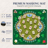 Housse de table de mahjong Seyon, imprimée sur mesure, en néoprène, tapis de mahjong américain, épaisseur 3 mm, bordure florale, portable, pliable, antidérapante, imperméable