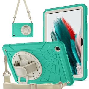 Étui de protection hybride robuste arc-en-ciel pour tablette Samsung Galaxy Tab A9 Plus avec support rotatif à 360° et dragonne antichoc - Product Image 1