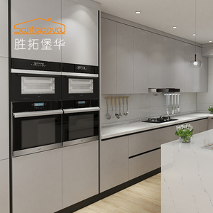 Kabinet mutfak ünitesi dolabı çalkalayıcı alüminyum lüks fiyat çin metal mobilya katı ahşap modern mutfak dolapları - Product Image 3