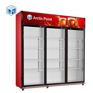 상업용 냉장고 냉동고 사일런트 스테인레스 스틸 압축기 스탠드 업 냉동고 1 더블 3 도어 상업용 유리 도어 냉동고 - Product Image 5