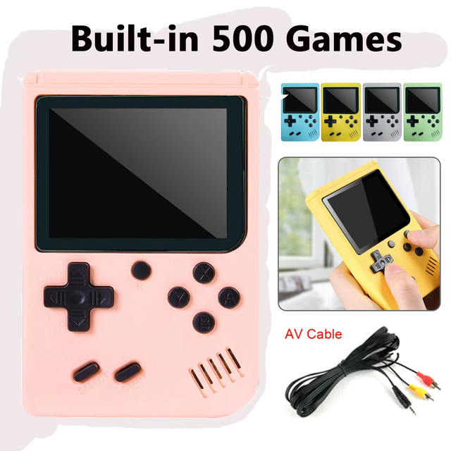 NEW Portable Retro Mini Video Kids Game Console 8 Bit Handheld Player Built 500 Games Color Display 300mAh Battery Gift for