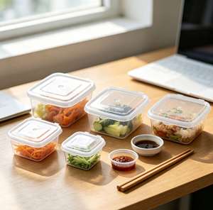 Vaso Cuadrado Pequeño Apilable de Plástico PP Biodegradable, Reciclable y Ecológico para Salsas, Kétchup, Mostaza y Condimentos para Hoteles - Product Image 3