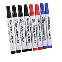 Marqueur effaçable pour tableau blanc, encre effaçable pour une écriture facile, utilisation au bureau et en enseignement, couleurs noir/rouge/bleu, taille 13,7 cm, lot en vrac