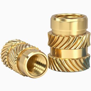 Đồ nội thất chèn hạt tiêm đúc có khía Nut vít với Nhúng Đồng nhiệt đặt đồng khảm và chèn hạt - Product Image 1