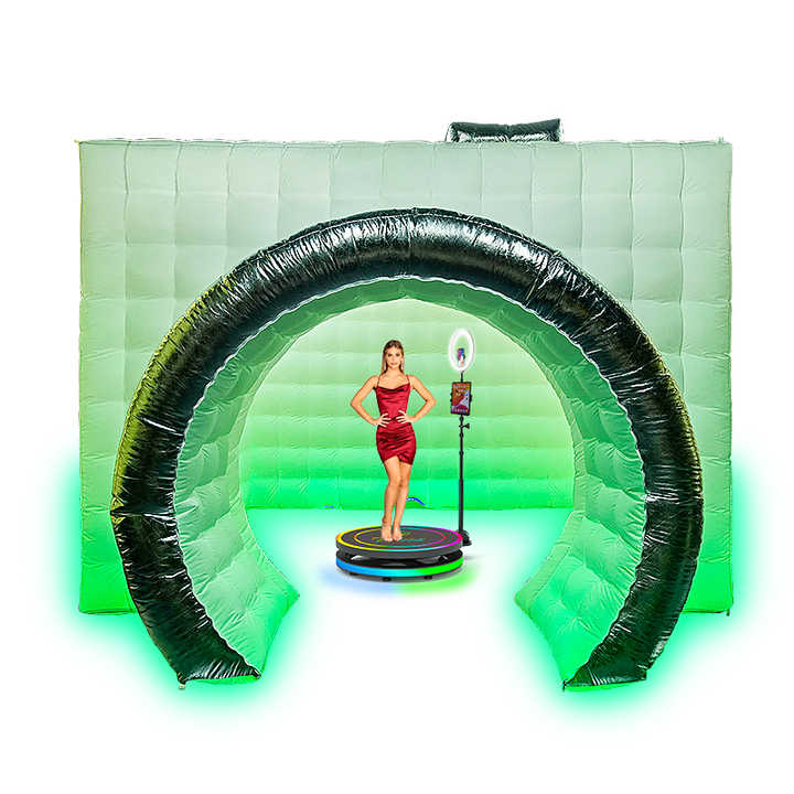 LED Inflatable Photo Booth with Backdrop & Camera, Customizable ODM