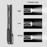 Lampe torche stylo LED rechargeable USB, zoomable, de poche, en alliage d'aluminium, étanche, avec clip, pour inspection, lumière EDC