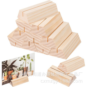 Portatarjetas de madera de pino, color natural, 0,94 pulgadas, organizador de escritorio para tarjetas de visita, postales, notas - Product Image 2