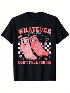 Maglietta da infermiera con stampa 'Don't Fall For Me Pink Feet', divertente umorismo infermieristico per San Valentino, vestibilità ampia, morbida, traspirante, taglie forti - Product Image 1