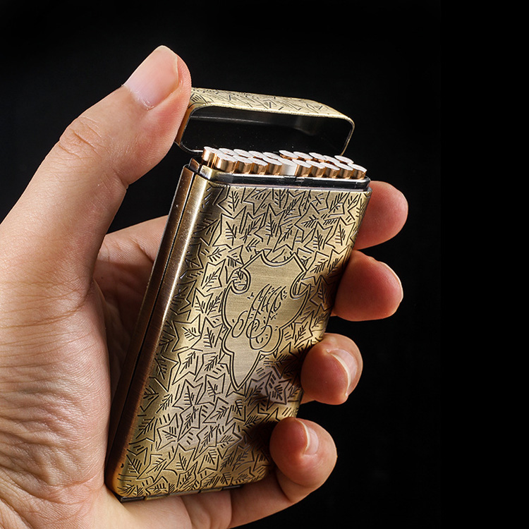 New Ancient Silver Matte Gold Cigarette Case