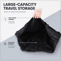 Sac de voyage pliable et fonctionnel en tissu polyester noir, grand format, personnalisable OEM/ODM, pour le sport, le fitness et le rangement quotidien