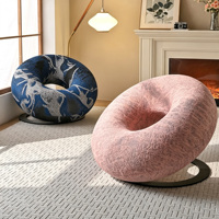 Fauteuil d'appoint moderne Donut, chaise longue jacquard 3D, chaise de loisirs creuse avec base en acier carbone pour salon, balcon, chambre