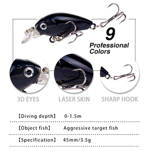 SWORDFISH Vente en gros CB048 4,5 cm 4g Leurres artificiels en plastique ABS rigide flottants Mini crankbait pour la pêche au bar en eau salée, rivière et lac - Product Image 3