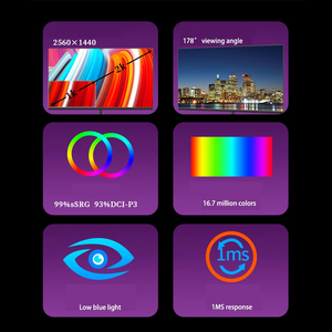 หน้าจอคอมพิวเตอร์แบบไร้ขอบหน้าจอคอมพิวเตอร์จอแอลซีดีขนาด260HZ 27นิ้ว32นิ้ว1K - Product Image 6