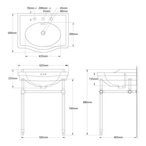 Meuble-lavabo de salle de bain 24 pouces avec <span class=keywords><strong>vasque</strong></span> rectangulaire en céramique blanche, meuble-lavabo autoportant 62 cm - Product Image 2