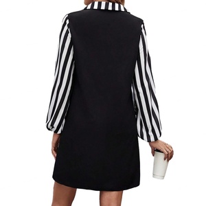 ชุดเดรสทำงานแขนยาวลำลองแบบมีปก สีสันตัดกันสไตล์ฤดูใบไม้ร่วง คุณภาพสูง รับผลิตตามสั่งขายส่ง OEM - Product Image 4