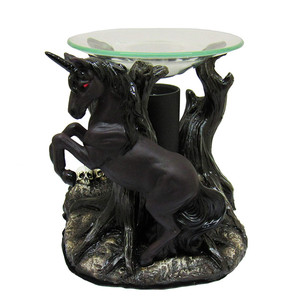Diffuseur en polyrésine, objet <span class=keywords><strong>de</strong></span> collection, licorne noire, forêt magique sombre, brûleur à huile fantastique mystique, chauffe-cire, diffuseur <span class=keywords><strong>de</strong></span> parfum - Product Image 1