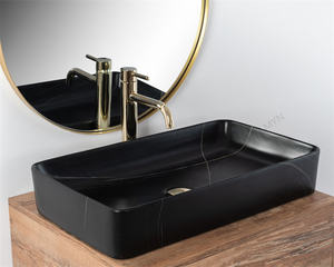 Bonne vente Évier en porcelaine Salle de bain Céramique Au-dessus du comptoir Art Lavabo en marbre Évier de salle de bain <span class=keywords><strong>sans</strong></span> <span class=keywords><strong>trou</strong></span> pour robinet - Product Image 4
