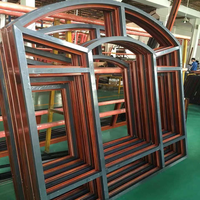 Ventana Arqueada Europea Beigeman para Casa o Villa de Estilo Americano, Ventana Abatible Redonda de Aluminio con Aislamiento Térmico, Ventanas de Doble Vidrio