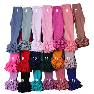 Pantaloni con Volant in <span class=keywords><strong>Cotone</strong></span> Tinta Unita per <span class=keywords><strong>Bambina</strong></span>, Alta Qualità, Traspiranti e Morbidi, <span class=keywords><strong>Leggings</strong></span> Casual per Bambine - Product Image 1