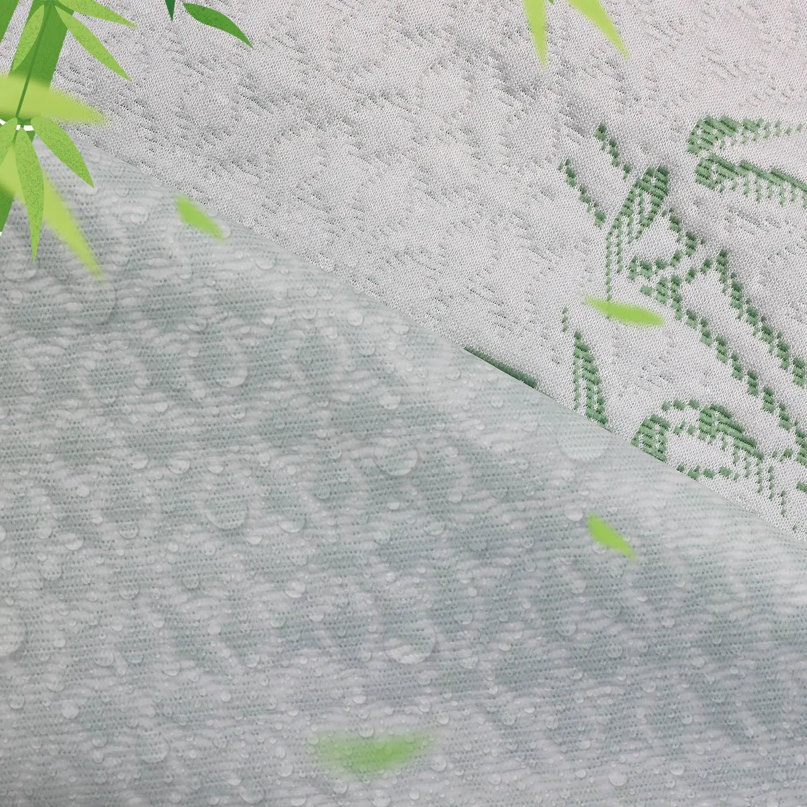 Vendita calda della fabbrica di bambù Jacquard materasso impermeabile ticchettio tessuti per la casa in laminato tessuto Tpu