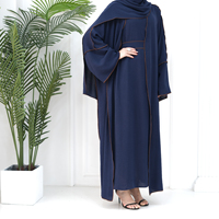 Robe musulmane pour femmes en gros, robe longue musulmane de Dubaï pour l'Aïd, sans hijab, vêtements islamiques, abaya à ouverture frontale