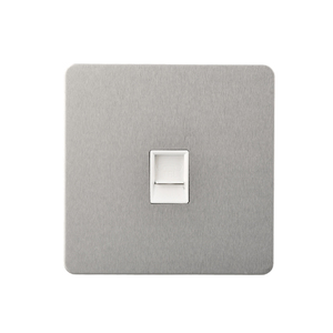 Prise téléphonique murale ultra-fine en acier inoxydable, norme britannique, or/argent/nickel noir/chocolat, pour usage domestique ou hôtelier - Product Image 1