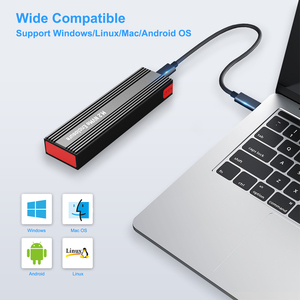 กล่องใส่ M2 NVMe SSD ความเร็ว 10Gbps PCIe  วัสดุอะลูมิเนียม  USB C 3.2 Gen2  แบบพกพา  ไม่ต้องใช้เครื่องมือ  อะแดปเตอร์ภายนอก  พร้อมแผ่นระบายความร้อน  M.2 USB C M2 SSD - Product Image 5