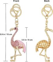 Gantungan Kunci Berlian Imitasi Bentuk Flamingo Aksesori Ornamen Liontin Dekoratif Bergaya Mengkilap Cerah untuk Tas Ransel Tas Tangan