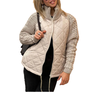 Vente en gros Veste Femme à Col Montant avec Fermeture Éclair Manches Longues Motif Solide Polyester Tissé-Loveda Fashion - Product Image 4