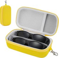 Étui à lunettes double, étui rigide pour lunettes de soleil, organisateur de voyage avec fente réglable et clip pour hommes et femmes