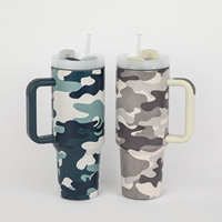 Tasse à café personnalisée à double paroi en acier inoxydable gobelet de sublimation de 40 oz avec poignée