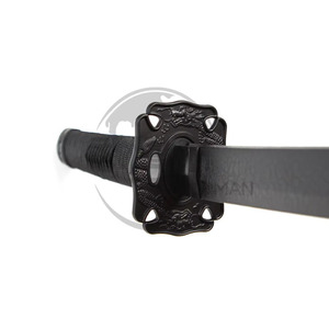 Katana Giapponese Nera Non Affilata in Legno per Allenamento <span class=keywords><strong>Samurai</strong></span> con Fodero Saya Nero Abbinato - Product Image 3