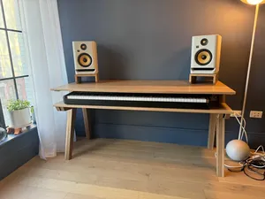 Soporte de Piano de Madera Maciza Personalizable de Dos Niveles para Teclado Digital Grande y Mesa de Teclado para Niños, Estante de Almacenamiento - Product Image 5