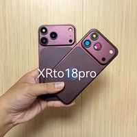 Cache-batterie arrière pour iPhone X/XR/11/XS Max/12Pro/13Pro/14Pro/15Pro, amélioration vers 18 Pro Max, design à bande, dos modifié