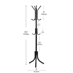 Hiện Đại 11-Móc Miễn Phí Đứng Áo Giá Kim Loại Áo Móc Áo Đứng Với Hat Móc Áo Cho Nhà Phòng Khách Hoặc Phòng Ngủ Sử Dụng - Product Image 3