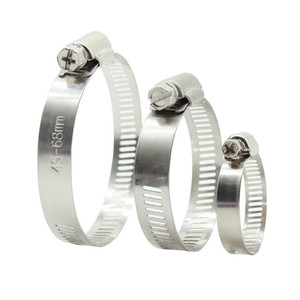 Đục Lỗ ban nhạc Ống Clip thép không gỉ Worm Gear Drive Hose kẹp Mỹ Hose kẹp SS304 - Product Image 2