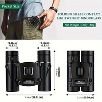 Professional 8x21 Cross-Border Binoculars with Night Vision and Red Illumination Portable Outdoor Foldable Telescope