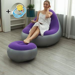 Modern Waterproof Thickened <b>Inflatable</b> Lazy Sofa <b>Footstool</b> Foldable Portable Air Chair Leisure Lounge High Quality Oval - Product Image 3