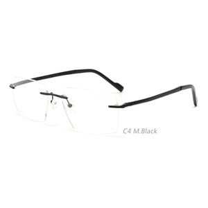 Gafas de Negocios Unisex Modernas T090W, Gafas Ópticas Cuadradas sin Montura Natural, Titanio Puro, 4 Colores - Product Image 2