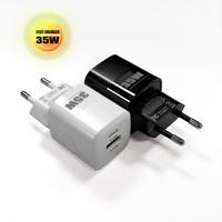 Mini Adaptador de Corriente USB C PD de 35W 5V 9V 12V con QC3.0, Cargador Rápido Tipo C para Teléfono Móvil, Compatible con iPhone 15 16 17, Cargador Pequeño