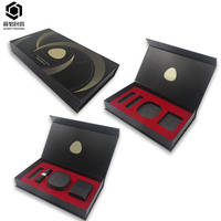 Boîte cadeau à couvercle rabattable pour cosmétiques de beauté médicale, emballage de soins de la peau, boîte en carton argenté personnalisable, papier recyclé, éponge