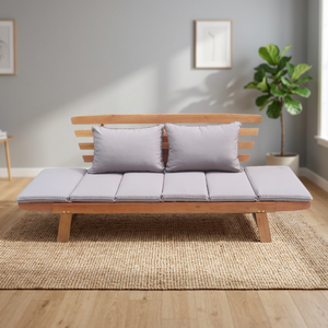 Contemporary Modern Acacia Wood Durable Daybed Powder Coated Aluminium Frame Outdoor Farmhouse Garden Use Handmade Vietnamese - Product Image 4