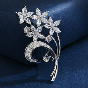 Broche de Alta Qualidade, Acessórios Criativos <span class=keywords><strong>DIY</strong></span>, Suporte de Zircônia, Flor de Peito, Suporte Oco para Pérolas, Clipe Versátil para Roupas - Product Image 6