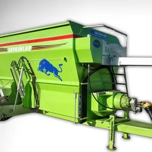 รถตักดิจิตอลคุณภาพสูง13m3 Feed Mixer Wagon,Auger Tmr Mixer แนวนอน