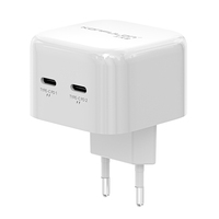 Chargeur rapide USB C KONFULON PD 36W, chargeur mural 2 ports Type C, 36W, double ports C, adaptateur pliable avec prise UK pour téléphone/banque d'alimentation