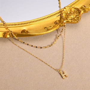 Custom Personalized Jewelry <b>Necklace</b> 26 Letter Zircon Pendant Charm <b>Necklace</b> - Product Image 2