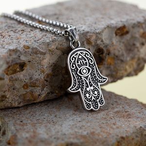 Uomo <span class=keywords><strong>di</strong></span> moda gioielli in argento in acciaio inox collana uomo occhio <span class=keywords><strong>di</strong></span> <span class=keywords><strong>dio</strong></span> palma ciondolo collana per uomo - Product Image 5